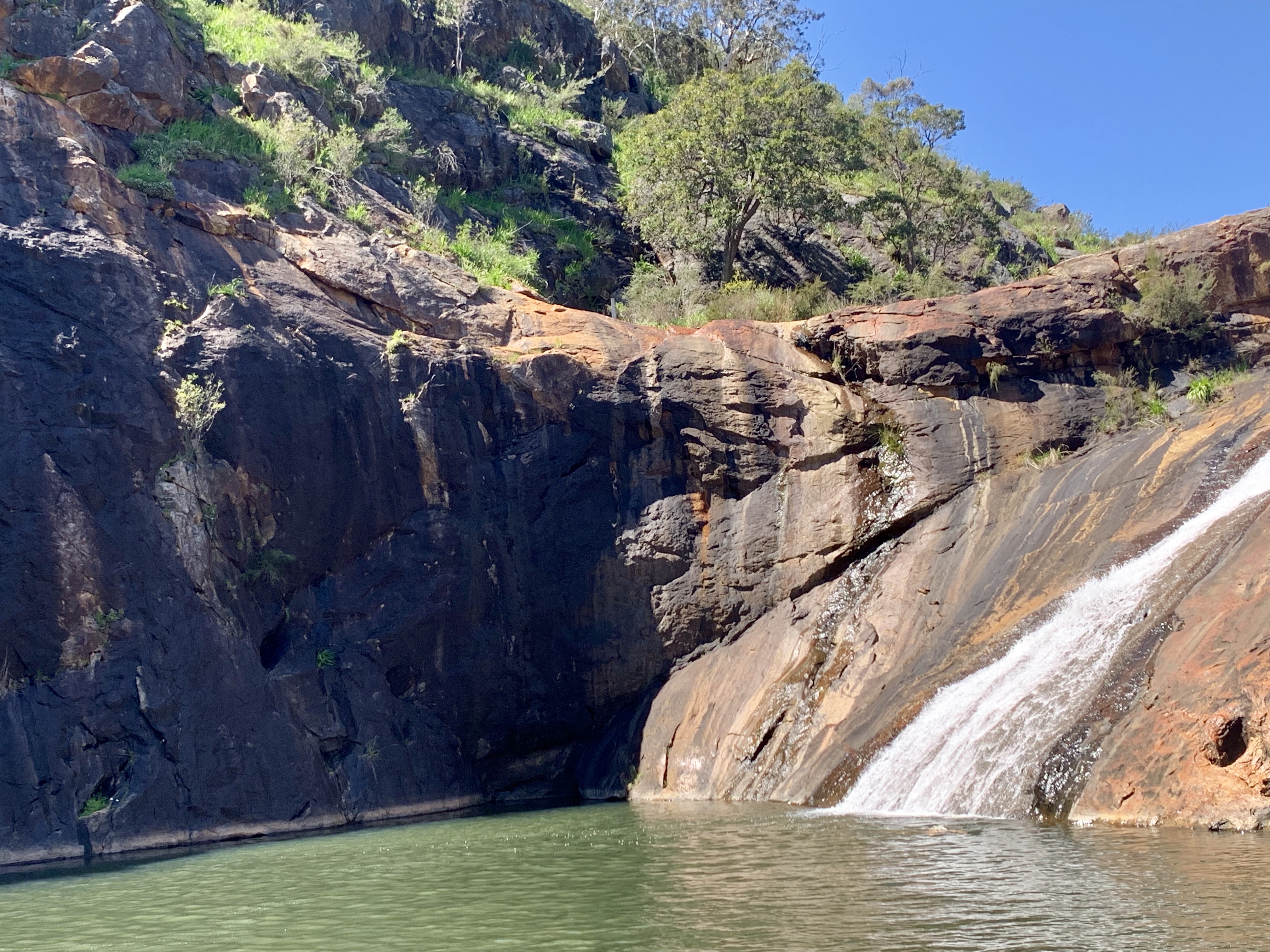 Serpentine falls national park at the waterfall.