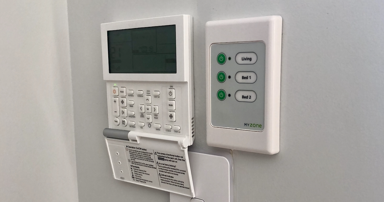 Airconditioning control panel used for a ducted system.