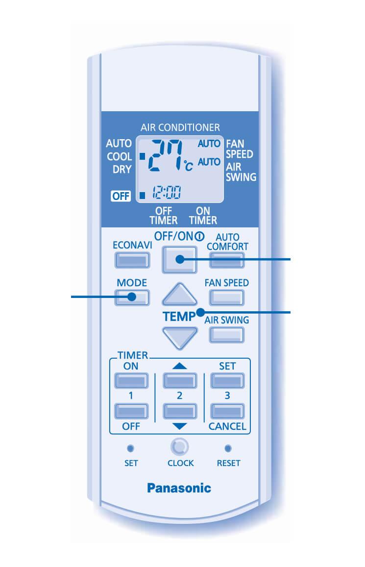 The remote for a Panasonic air-conditioner.