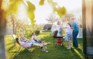 Summer outdoor cooking.