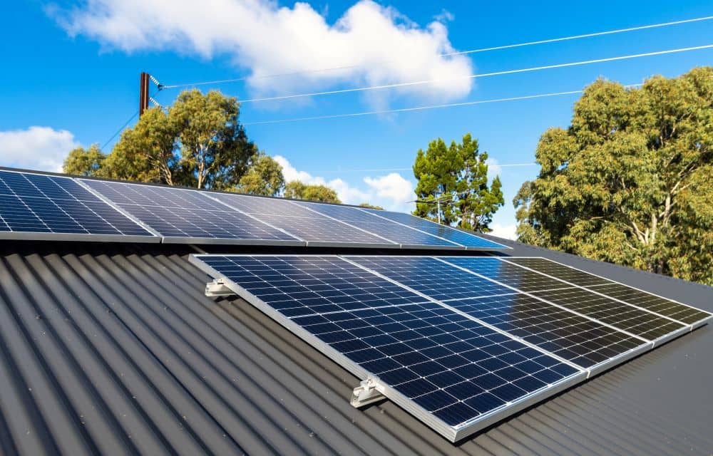 Solar panels on roof.