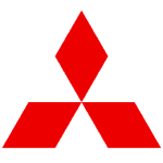 Red mitsubishi logo with a white background