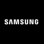 Samsung logo on a black background